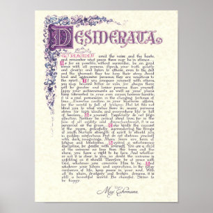 Affiche DESIDERATA with Florentine Colours