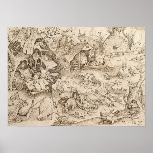 Affiche Desidia (Sloth) par Pieter Bruegel l'Ancien (Devant)