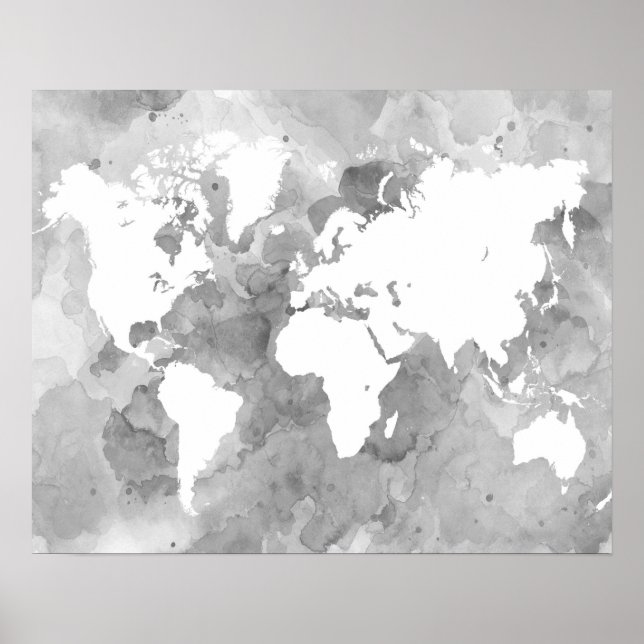 Affiche design 49 Gray World Map (Devant)