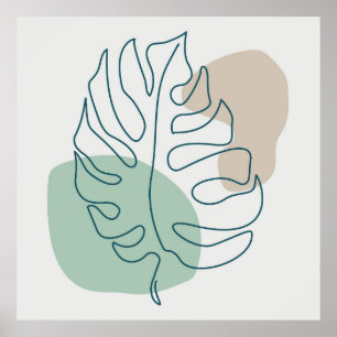 Affiche Design à feuilles dorées