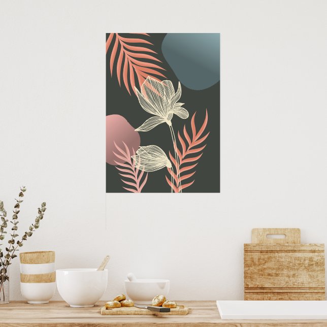 Affiche Design Abstrait Art Flower - Elegant Mi (Cuisine)