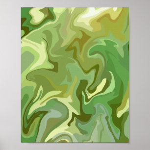 Affiche Design Abstrait d'art fluide vert