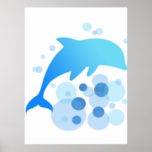 Affiche Design abstrait de dauphin