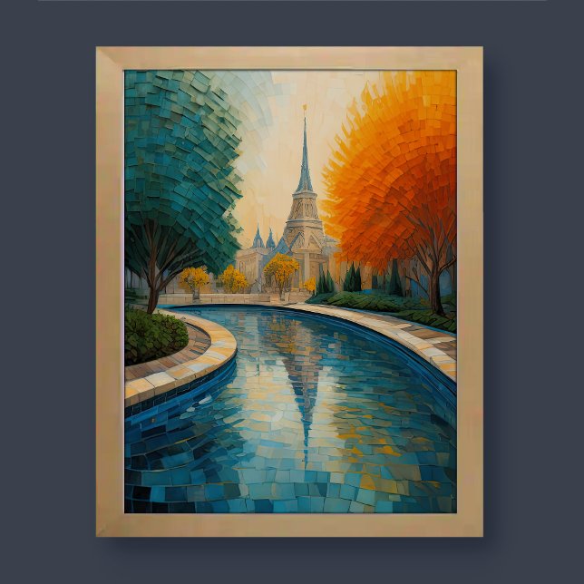 Affiche Design abstrait moderne Or Orange Bleu européen (Créateur téléchargé)