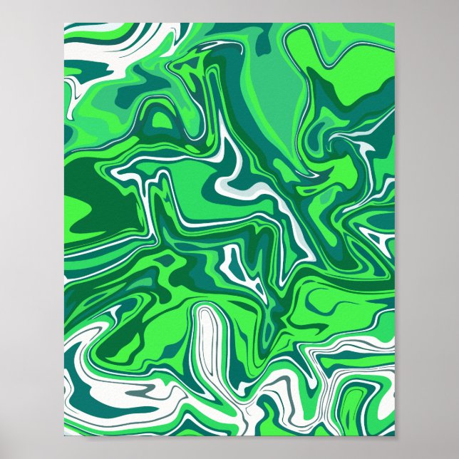 Affiche Design Abstrait vert (Devant)