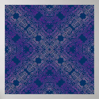 Affiche design arabesque violet