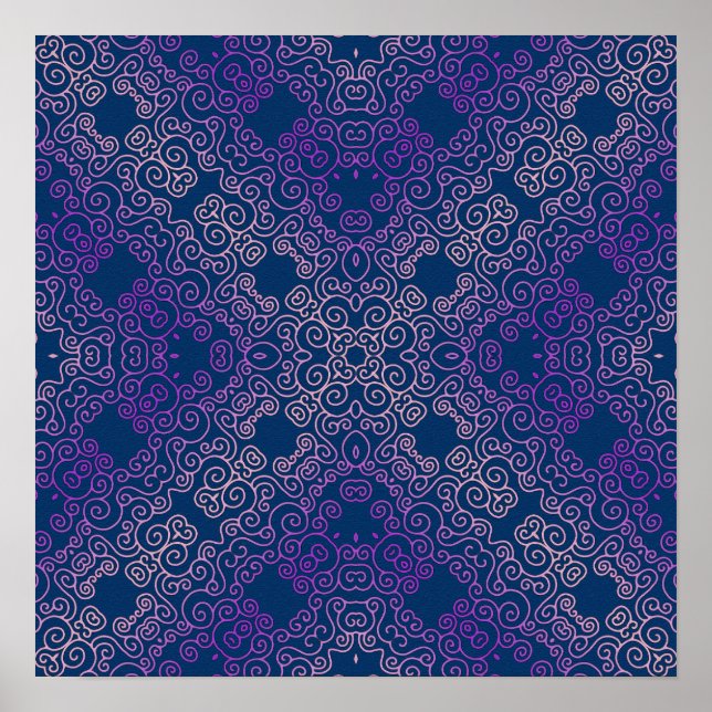 Affiche design arabesque violet (Devant)