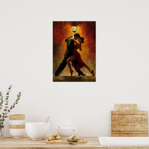 Affiche ✨Design artistique romantique d'un couple de tango