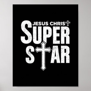 Affiche Design chrétien vintage Jésus-Christ Super