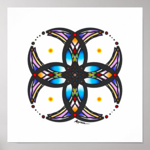 Affiche Design circulaire en verre tendu