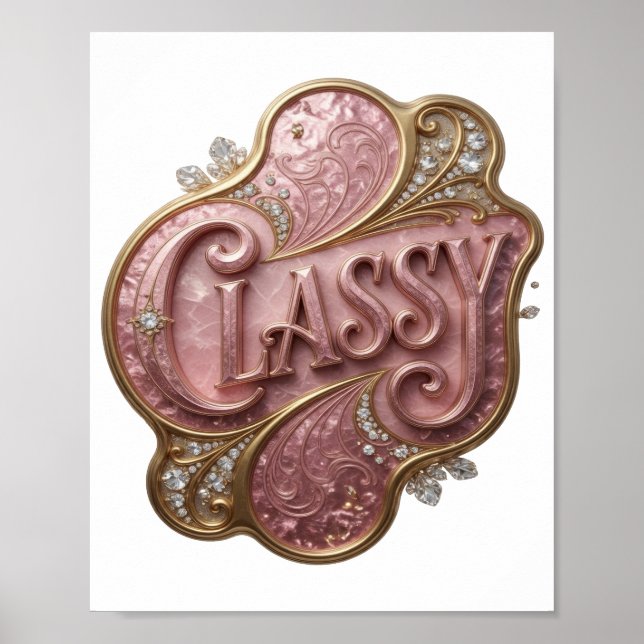 Affiche Design Classique Rose CLASSE (Devant)