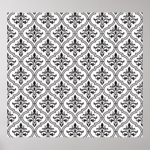Affiche Design classique vintage Damask sans joint