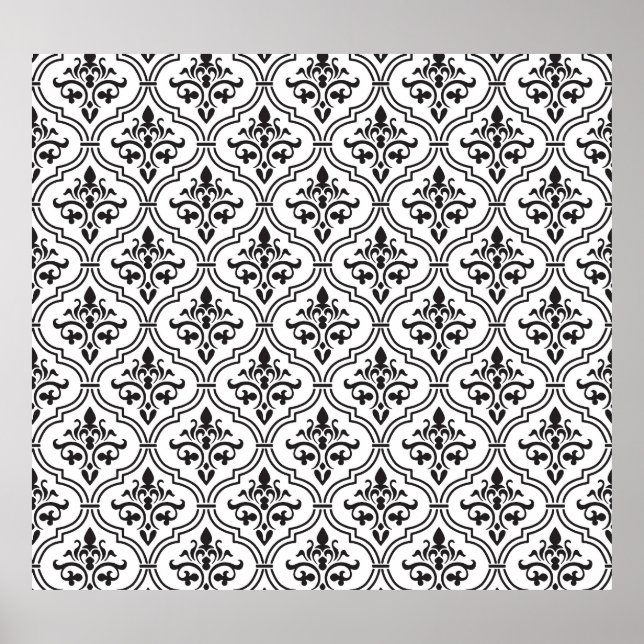 Affiche Design classique vintage Damask sans joint (Devant)