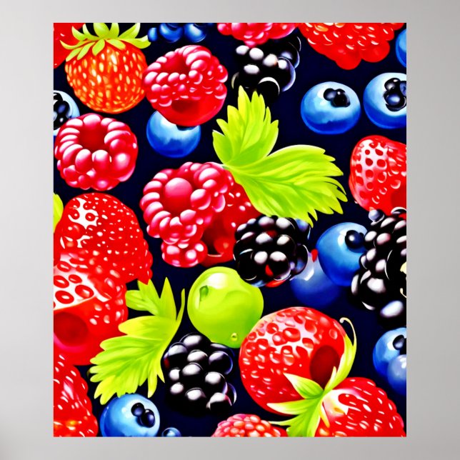 Affiche Design coloré Berry Medley (Devant)