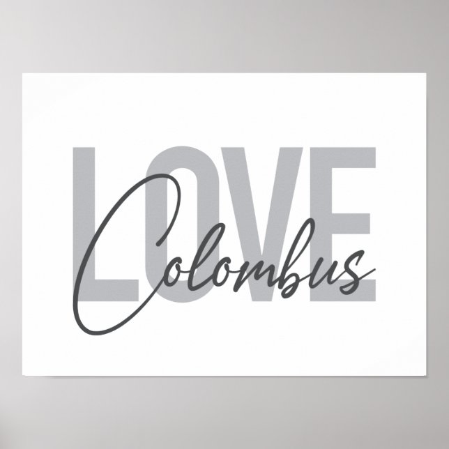 Affiche Design cool urbain, simple et moderne Love Colombu (Devant)