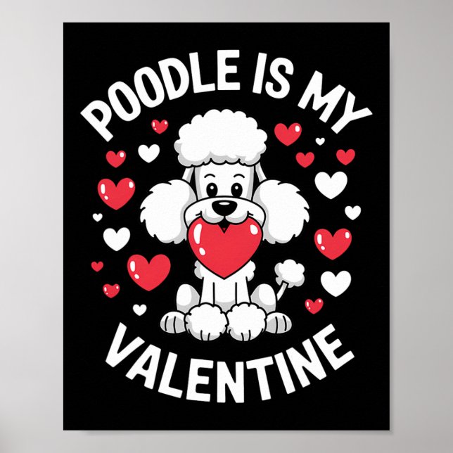 Affiche Design d'amour de chiot mignon de la Saint-Valenti (Devant)