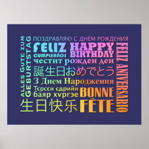Affiche Design d'anniversaire international heureux