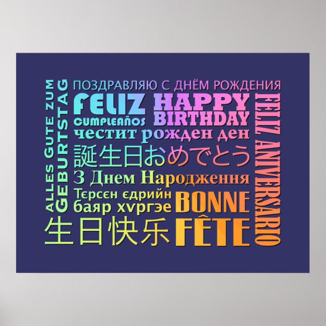 Affiche Design d'anniversaire international heureux (Devant)