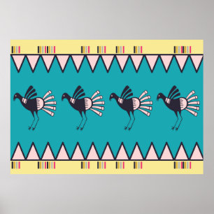Affiche design d'art africain Abstrait. Trib à main