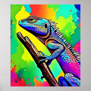 Affiche Design d'art Lizard coloré