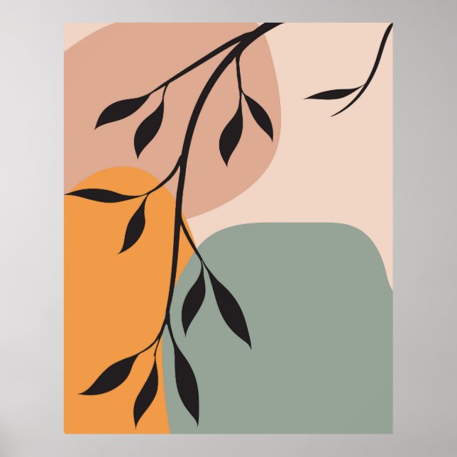 Affiche Design d'art plante élégant (Devant)