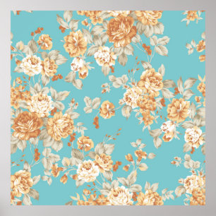 Affiche Design de bouquet rose motif sans couture avec bar