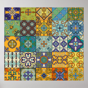 Affiche Design de carreaux Talavera portugais