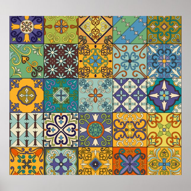 Affiche Design de carreaux Talavera portugais (Devant)