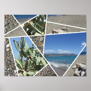 Affiche Design de collage méditerranéen