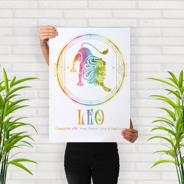 Affiche Design de compatibilité Zodiac Leo (Créateur téléchargé)