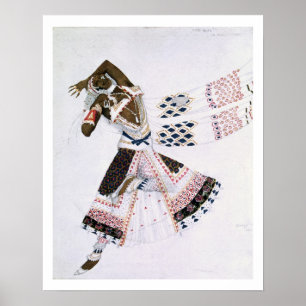 Affiche Design de costume de Le Dieu Bleu, 1911 (couleurs 