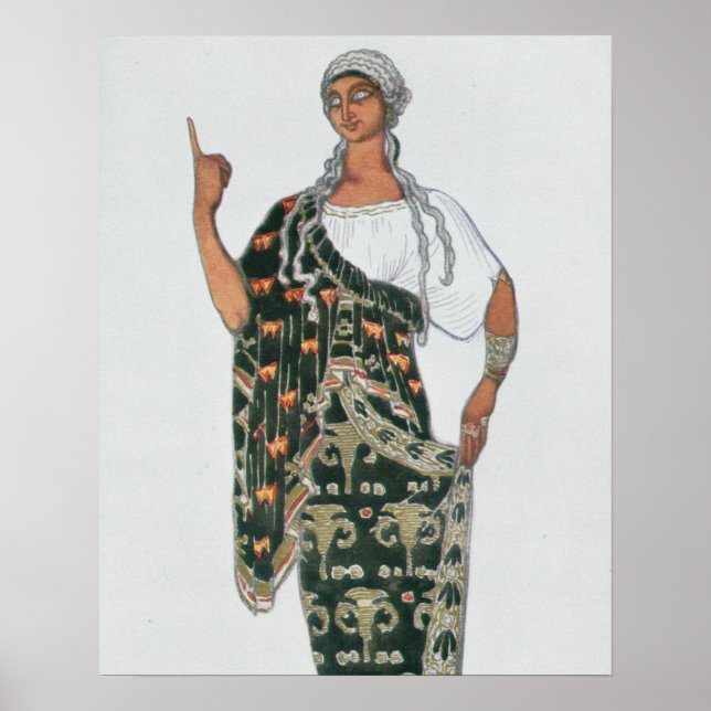 Affiche Design de costume de Phedre, 1917 (litho couleur) (Devant)