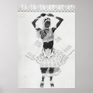 Affiche Design de costume pour 'Le Dieu Bleu', 1912