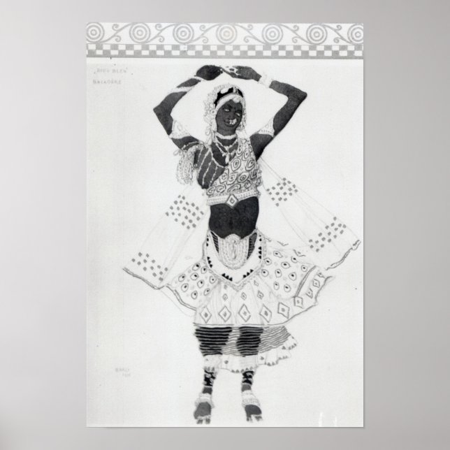 Affiche Design de costume pour 'Le Dieu Bleu', 1912 (Devant)