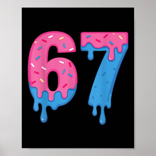 Affiche Design de Donut 67 Mème Amusant Six Sept Paillette
