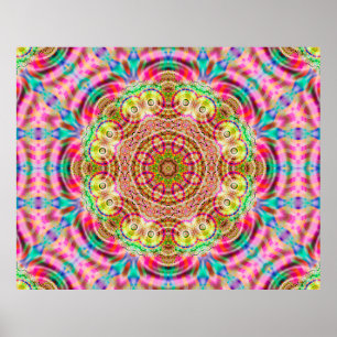 Affiche Design de fleurs Mandala