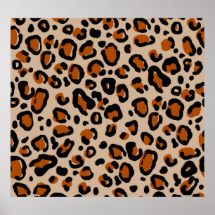 Affiche Design de fourrure de léopard, motif sans couture.