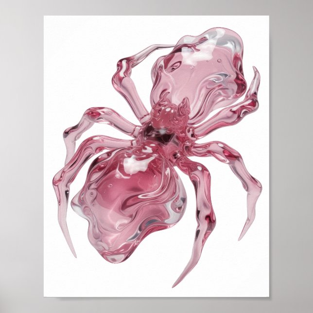 Affiche Design de GLASS SPIDER en argent propre (Devant)