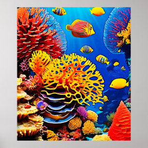 Affiche Design de jardin de corail sous-marin
