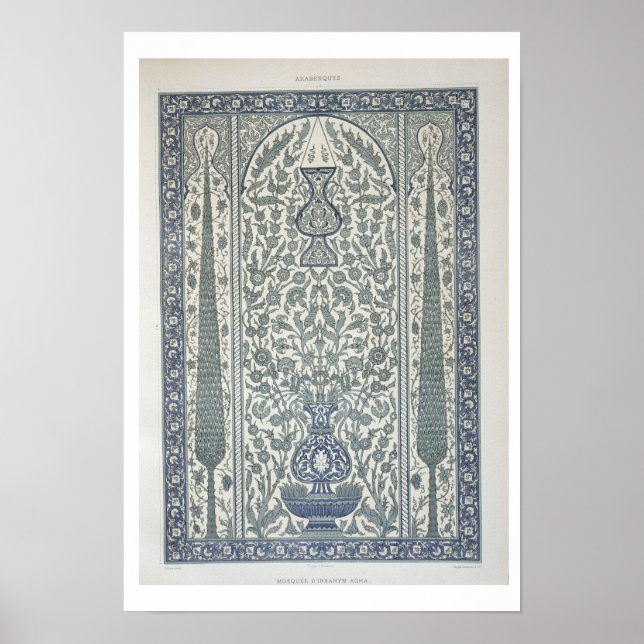 Affiche Design de la mosquée d'Ibrahym Agha, de 'Art arabe (Devant)