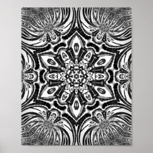 Affiche design de mandala de fleurs