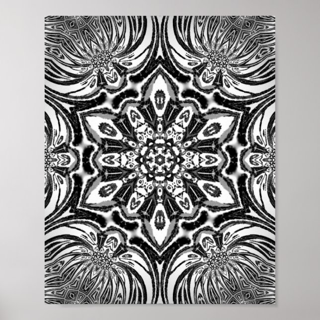 Affiche design de mandala de fleurs (Devant)