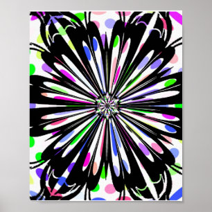 Affiche design de mandala de fleurs