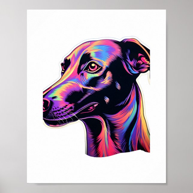 Affiche Design de néon Greyhound (Devant)