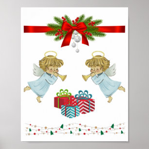 Affiche Design de Noël avec anges