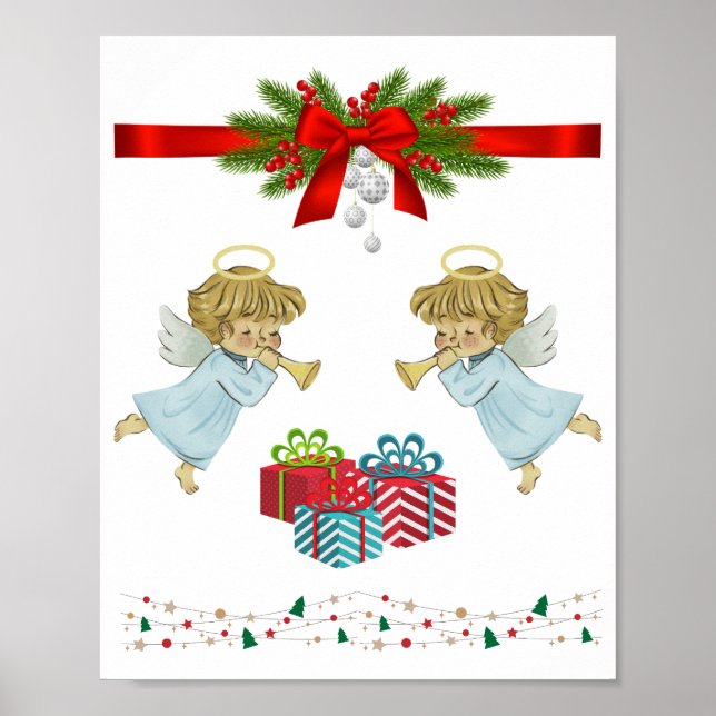 Affiche Design de Noël avec anges (Devant)