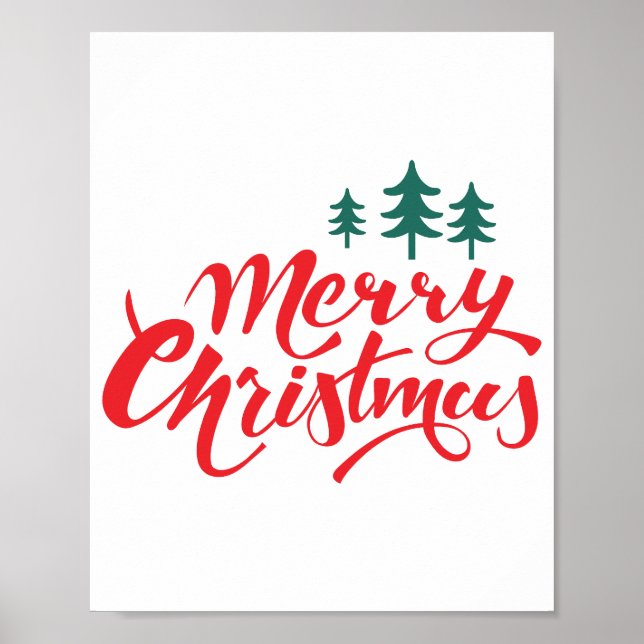 Affiche Design de Noël avec arbres (Devant)