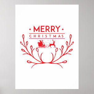 Affiche Design de Noël avec rennes
