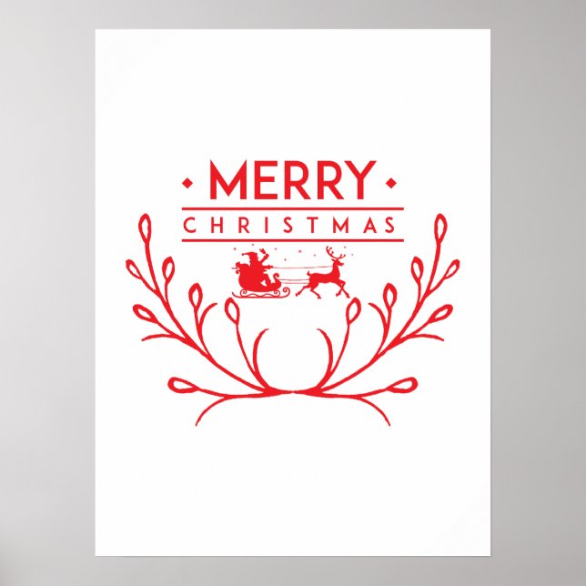 Affiche Design de Noël avec rennes (Devant)