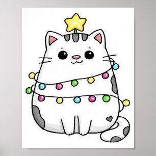 Affiche Design de Noël de chat mignon